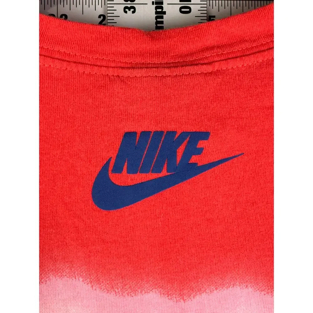 Nike Sportswear NSW Americana Tie Dye Shirt Foamposite Pro Red Blue Mens Medium‎